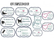 Stickserie - ITH Türschilder Katzen